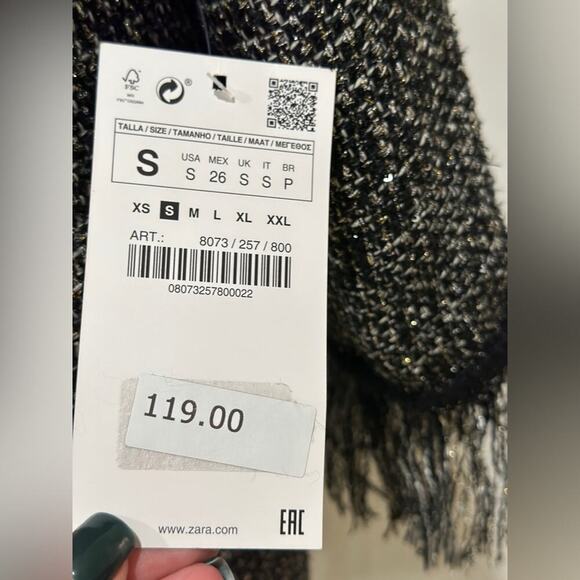 Zara metallic evening jacket. Size S. NWT - Picture 10 of 15